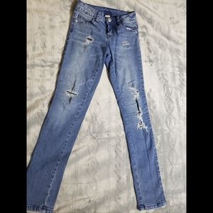 Justice Distressed Skinny Jeans Girls sz 10 Slim